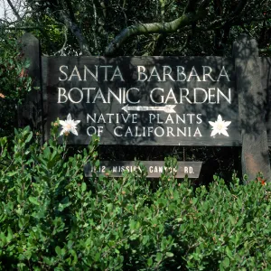 Santa Barbara Botanic Garden, SBBG entrance sign