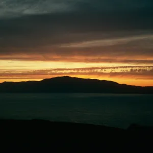 West Anacapa Island, sunset over Santa Cruz Island