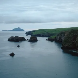 Scorpion Bay and Anacapa Island at dusk, Santa Cruz Island
