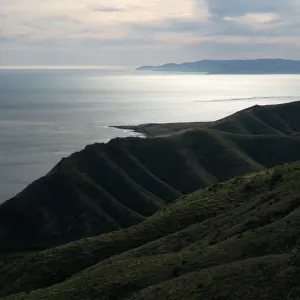 Santa Cruz Island, Gull Island, Santa Rosa from ridge, West of Alamos