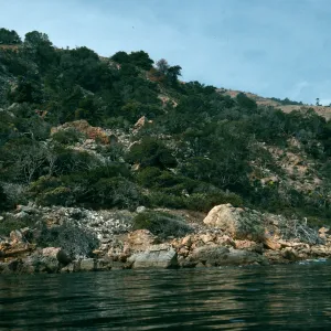 Santa Cruz Island, rock slide area, between Prisoners Harbor & Pelican Bay
