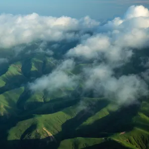 Santa Rosa Island, clouds over Santa Rosa Island Peaks, North side