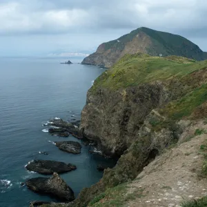 Middle Anacapa Island, Dave Rosen, South side, looking West toward Cat Rock
