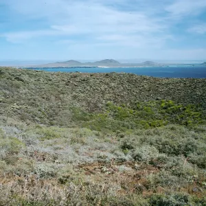 San Martin Island, crater at summit of island