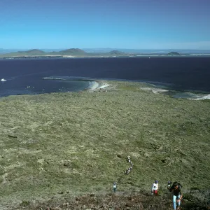 San Martin Island, trail to crater, view of mainland
