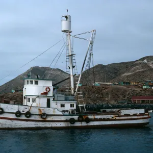 Cedros Island, fishing boat at village
