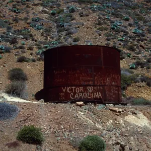 Cedros Island, old tank, Cañada de la Mina