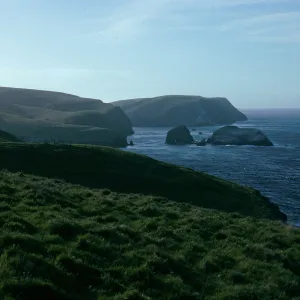 Scorpion Rocks from East side of Little Scorpion Canyon, Santa Cruz Island
