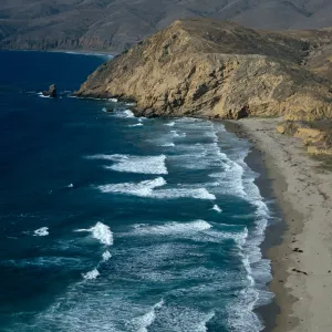 Sauces Beach, from top of Kinton Point Peninsula, Santa Cruz Island