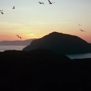 sunset over West Anacapa Island, Santa Cruz Island, from Middle Anacapa Island