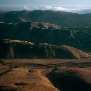 Christy barn, from plane, Santa Cruz Island