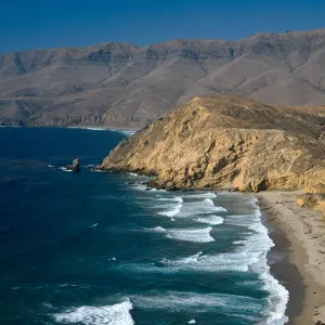 Sauces Beach, from top of of Kinton Point peninsula, Santa Cruz Island