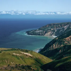 China Harbor, (from helo), Santa Cruz Island