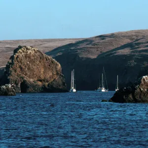 sail boats, Scorpion rocks, Santa Cruz Island
