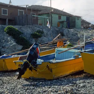fishing boats, village, West San Benito Island, Baja