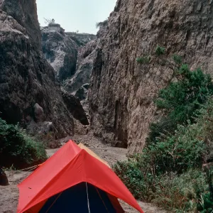 camp in Nidever Canyon, San Miguel Island