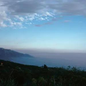 fog over Santa Barbara, from Bartlett Canyon