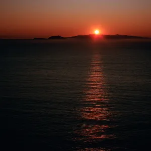 sunset over Santa Cruz Island