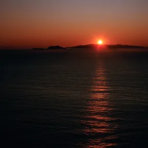 sunset over Santa Cruz Island