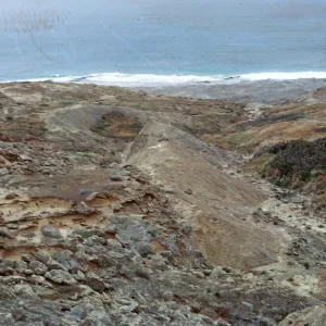sandstone & cactus clump below Receiver Building, looking down, 66-101 & SN-357