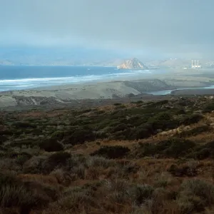 view of Morro Bay from road to Montaña de Oro, San Luis Obispo County
