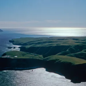 Cavern Point, Scorpion Bay & San Pedro Point, Anacapa Island in background, East Santa Cruz Island