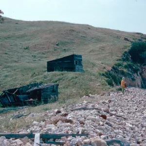 fishing shacks, China Harbor, Santa Cruz Island