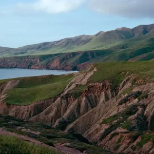 ridge, North of Sauces Canyon, view of Black Point, Santa Cruz Island