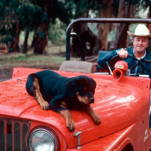 Henry Duffield and Fido ll at U. C. field station, Santa Cruz Island