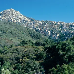 Cathedral Peak from upper Mission Canyon, Santa Barbara County