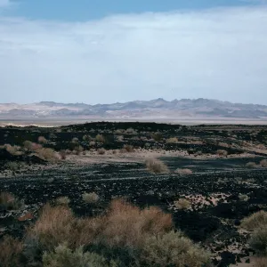 view of Cady Mountains, Highway 40, Mojave Desert, San Bernardino County