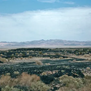 view of Cady Mountains, Highway 40, Mojave Desert, San Bernardino County