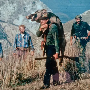 boar hunters, photo at Smugglers Ranch, Santa Cruz Island