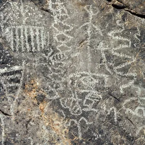 Petroglyphs, Titus Canyon at Klare Spring, Death Valley
