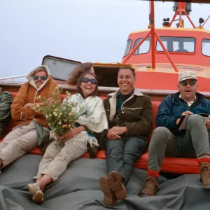 early botanic field trip to Santa Cruz Island, Michael Benedict, Dieter Wilkin, Ann Lopez, Bob Haller, Richard Beeks, 1968