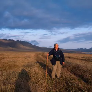 Nancy Vivrette at the site of her transect on Santa Cruz Island